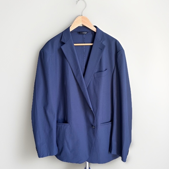 NEW Sene Stretch Blazer Sz 54 Soho FlexTech Sport Coat Unstructured Jacket Blue